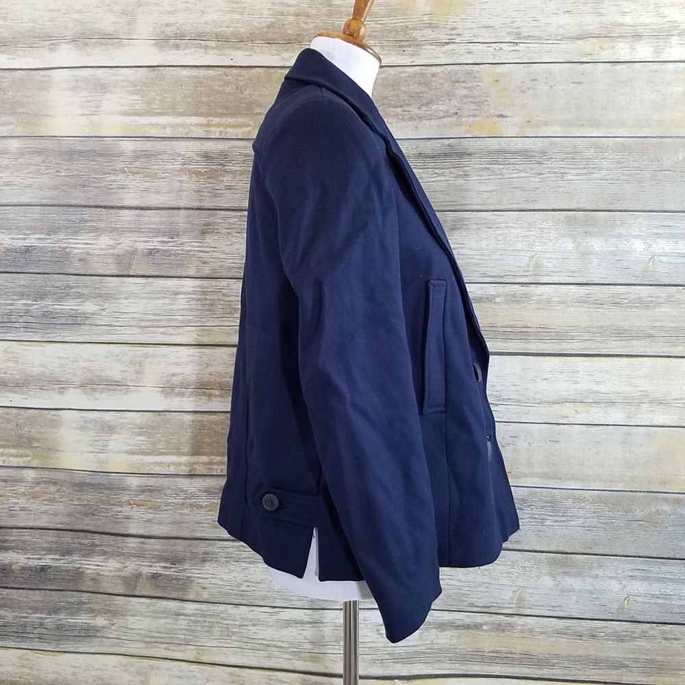 NWT Zara Navy Blue Double Breasted Coat Jacket - Picture 7 of 8